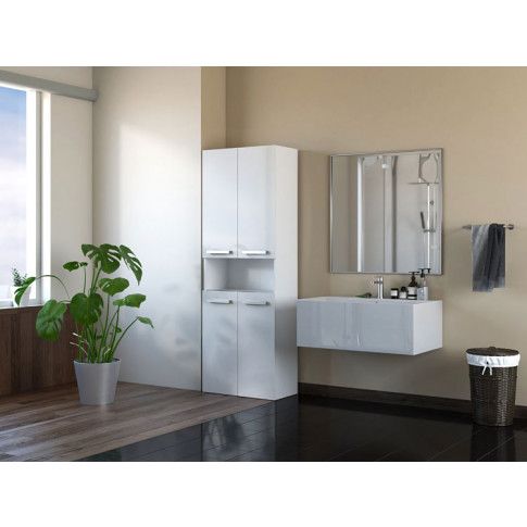 Szczegółowe zdjęcie nr 6 produktu Szafka łazienkowa Malmo 5X - biały połysk