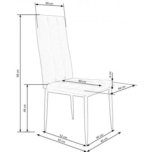 Szczegółowe zdjęcie nr 5 produktu Eleganckie krzesło Edana - popiel