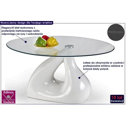 Fotografia Ława lakierowana Tuleko - biały połysk z kategorii Ławy i stoliki