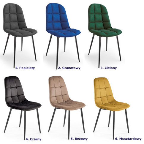 Szczegółowe zdjęcie nr 5 produktu Stylowe tapicerowane krzesło pikowane Volter- zielony