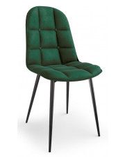 Stylowe tapicerowane krzesło pikowane Volter- zielony w sklepie Edinos.pl