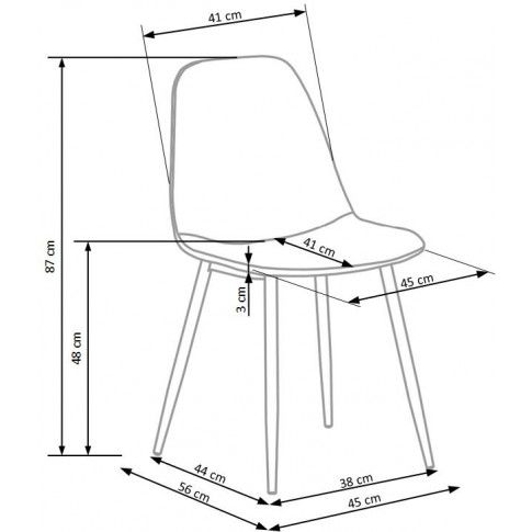 Szczegółowe zdjęcie nr 4 produktu Tapicerowane krzesło welurowe do salonu Volter- granatowy