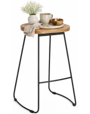 Loftowy wysoki hoker drewniany bez oparcia - Ilmla w sklepie Edinos.pl