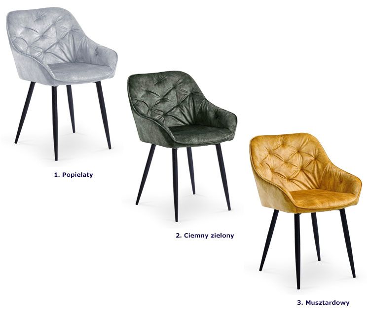 Produkt Pikowane krzesło typu ludwik Molvi - musztardowy - zdjęcie numer 3