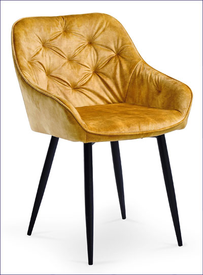 Produkt Pikowane krzesło typu ludwik Molvi - musztardowy - zdjęcie numer 2