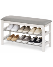 Szary stojak na buty z siedziskiem - Ivor w sklepie Edinos.pl