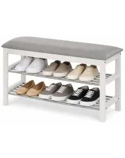 Szary stojak na buty z siedziskiem - Ivor w sklepie Edinos.pl