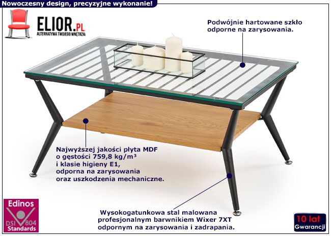 Nowoczesna ława w stylu industrialnym Abelis