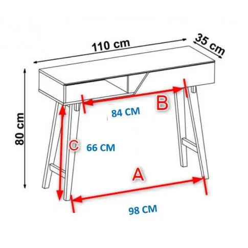 Szczegółowe zdjęcie nr 4 produktu Skandynawska biała konsola z szufladą - Xina