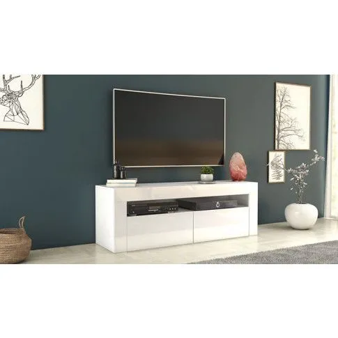 Szczegółowe zdjęcie nr 4 produktu Lakierowana szafka RTV Lafis 2X - biały połysk