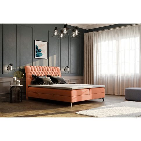Szczegółowe zdjęcie nr 6 produktu Pojedyncze łóżko kontynentalne Cremona 90x200 - 40 kolorów