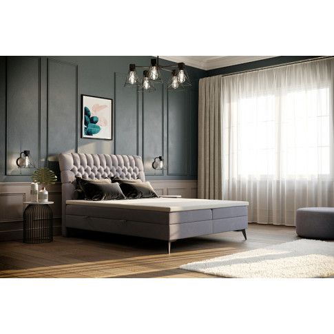 Szczegółowe zdjęcie nr 5 produktu Pojedyncze łóżko kontynentalne Cremona 90x200 - 32 kolory