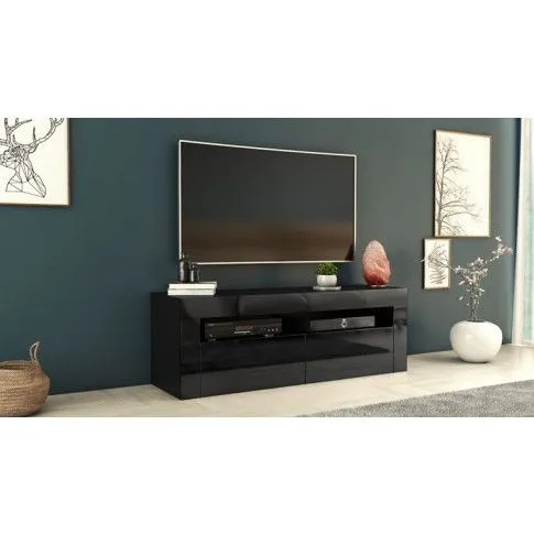 Szczegółowe zdjęcie nr 4 produktu Lakierowana szafka RTV Lafis 2X - czarny połysk