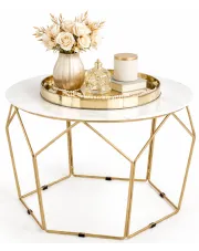 Okrągła marmurowa ława glamour Connor w sklepie Edinos.pl