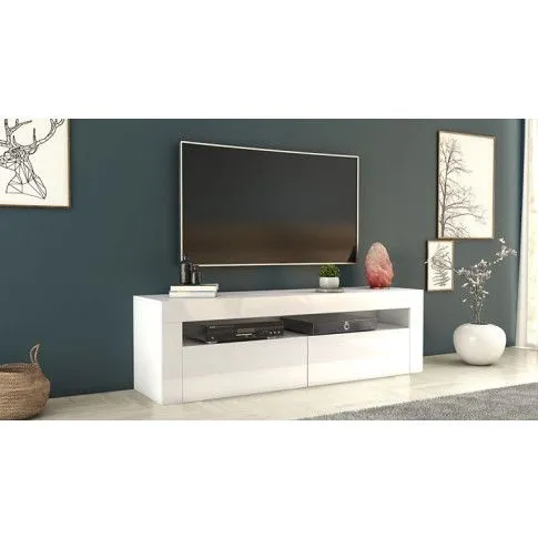 Szczegółowe zdjęcie nr 4 produktu Lakierowana szafka RTV Lafis 3X - biały połysk