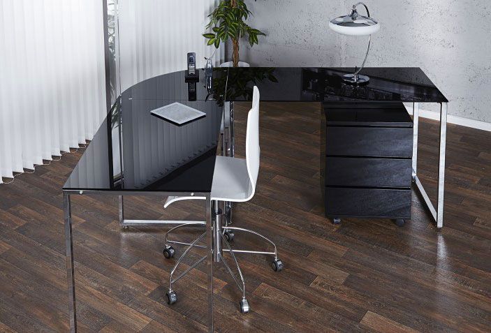 Produkt Szklane biurko narożne Prince - czarny - zdjęcie numer 3