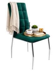 Zielone nowoczesne pikowane krzesło glamour - Ninila w sklepie Edinos.pl