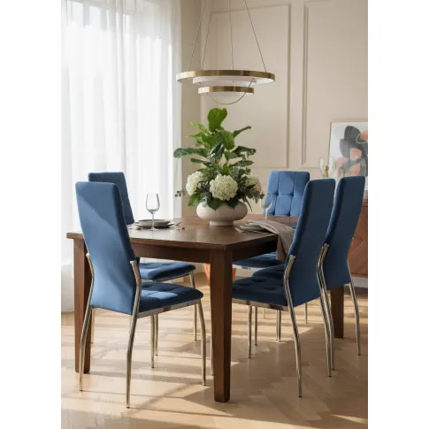 Fotografia Granatowe nowoczesne pikowane krzesło z weluru - Ninila z kategorii Krzesła tapicerowane