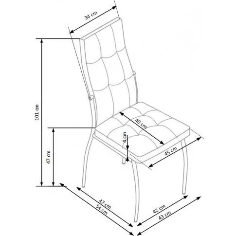 Szczegółowe zdjęcie nr 4 produktu Granatowe nowoczesne pikowane krzesło z weluru - Ninila