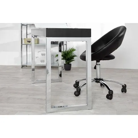 Szczegółowe zdjęcie nr 4 produktu Nowoczesne biurko Silja - czarny połysk