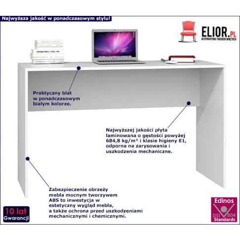 Fotografia Nowoczesne komputerowe biurko białe - Luvis 2X z kategorii Pozostałe biurka