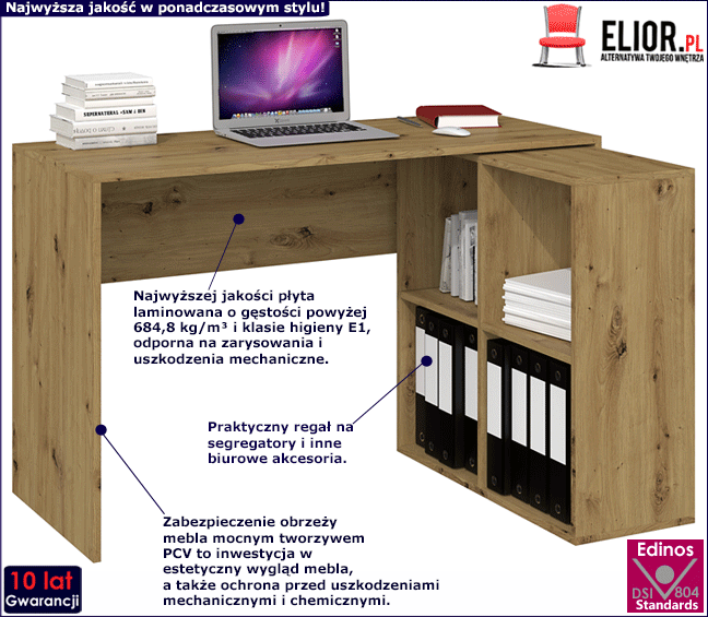 Nowoczesne biurko komputerowe Luvis 3X