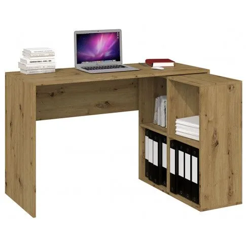 Zdjęcie produktu Biurko narożne z regałem dąb artisan - Luvis 3X.