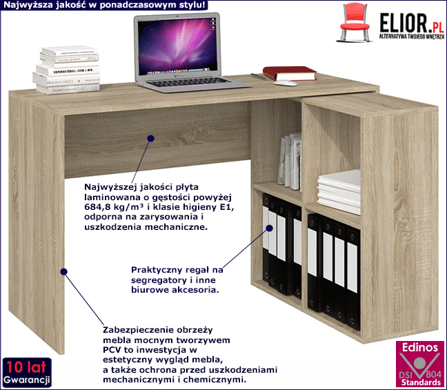 Nowoczesne biurko komputerowe Luvis 3X