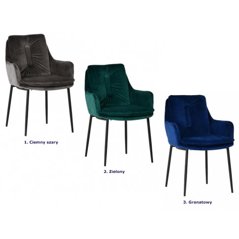 Szczegółowe zdjęcie nr 4 produktu Welurowe krzesło Nodis 2X - ciemny szary
