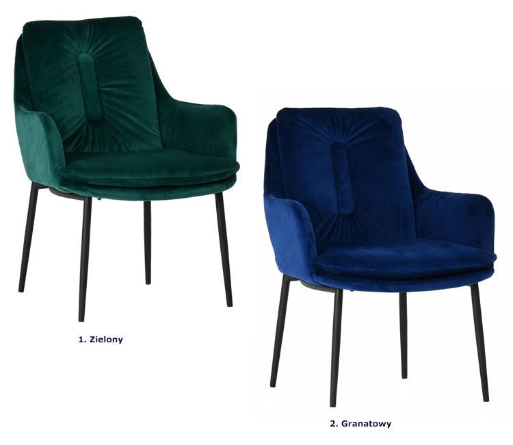 Produkt Welurowy fotel typu ludwik Nodis 3X - zielony - zdjęcie numer 3