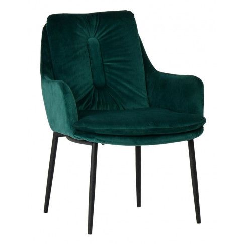 Zdjęcie produktu Welurowy fotel typu ludwik Nodis 3X - zielony.