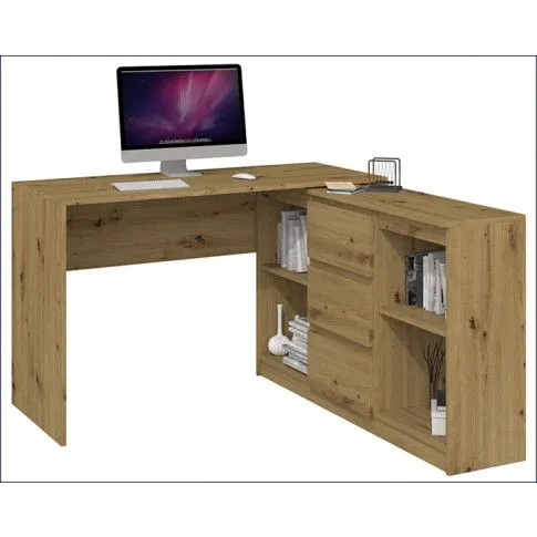 Zdjęcie biurko narożne z komodą Selex 4X - dąb artisan | Edinos.pl