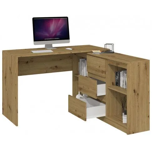 Szczegółowe zdjęcie nr 6 produktu Biurko narożne z komodą Selex 4X - dąb artisan