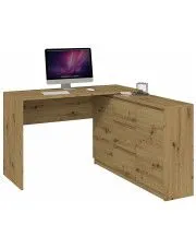 Biurko narożne z komodą Luvis 4X - dąb artisan w sklepie Edinos.pl