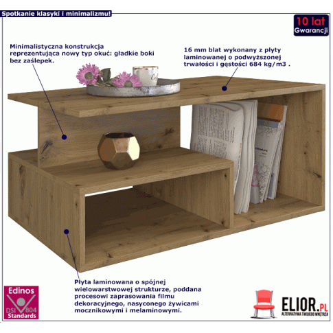 Fotografia Minimalistyczna ława Cliper - dąb artisan z kategorii Ławy i stoliki