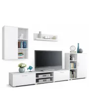Biały zestaw mebli pod TV do salonu - Armo 7X w sklepie Edinos.pl