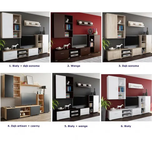 Zdjęcie biały zestaw mebli pod TV Armo 7X | Edinos.pl