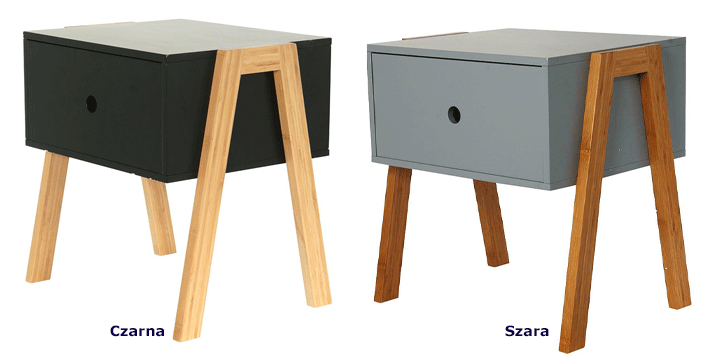 Minimalistyczne szafki nocne Mami - drewniane nogi
