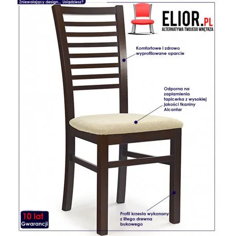 Fotografia Krzesło drewniane Tilon - ciemny orzech z kategorii Krzesła drewniane