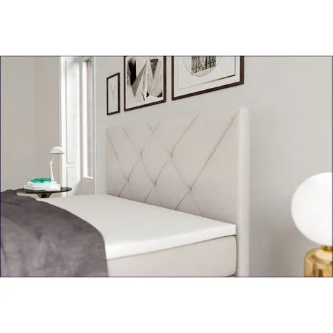 Zdjęcie pojedyncze łóżko boxspring z pojemnikiem Pascal | Edinos.pl