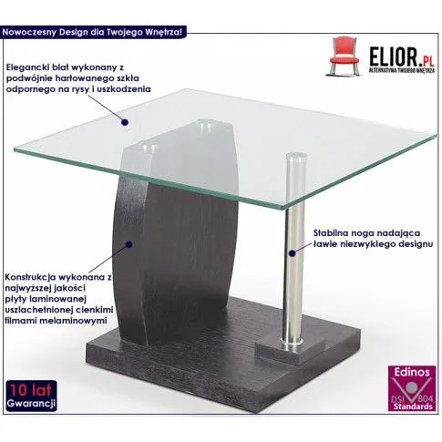 Fotografia Stolik kawowy kwadrat Tocx - wenge z kategorii Ławy i stoliki