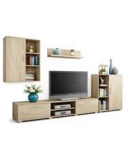 Zestaw mebli do salonu pod TV dąb sonoma - Armo 7X w sklepie Edinos.pl