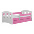 Łóżko dla dziewczynki z materacem Pinokio 2X 80x140 - różowe