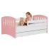 Łóżko dziecięce z szufladą  pudrowy róż 80x160  - Rubens 2X