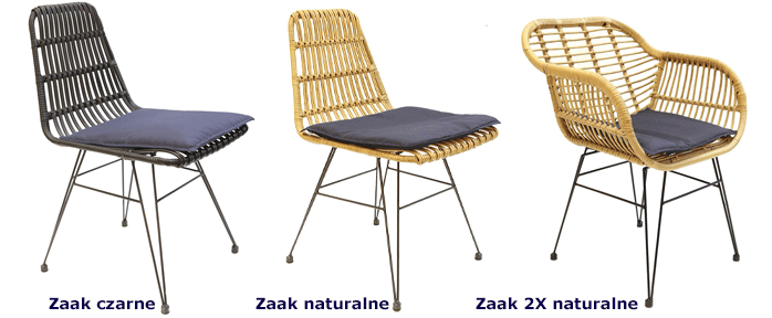 Rattanowe krzesła Zaak - z poduszką