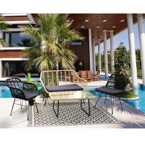 Zdjęcie rattanowe krzesło Ruler czarne na balkon | Edinos.pl