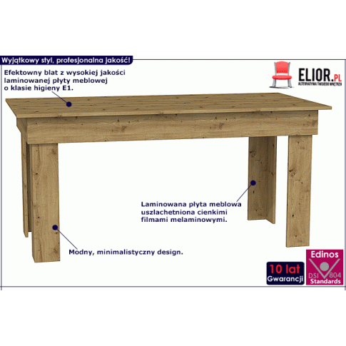 Fotografia Duży stół dąb artisan - Tida 160x80 z kategorii Stoły