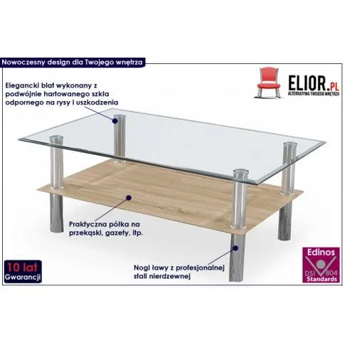 Fotografia Ława szklana Lavre - dąb sonoma z kategorii Ławy i stoliki