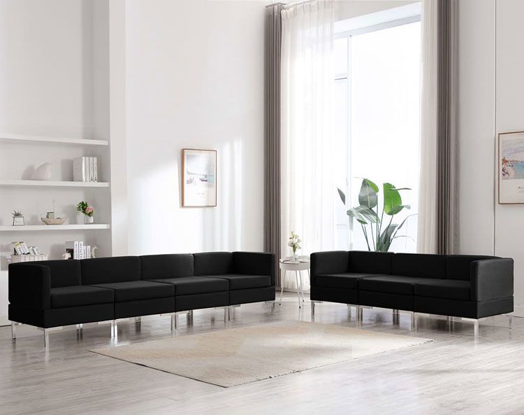 Elegancki modułowy komplet wypoczynkowy Balto 3X czarny