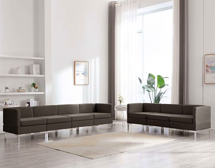 Minimalistyczny tapicerowany zestaw wypoczynkowy Mariel 3Xtaupe